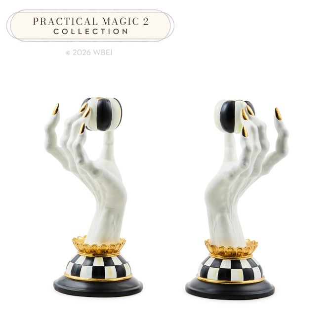 Haunted House Spooky Hand Candle Holders, Set of 2 image number 0
