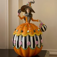 Trick or Treat Illuminated Witch Figurine