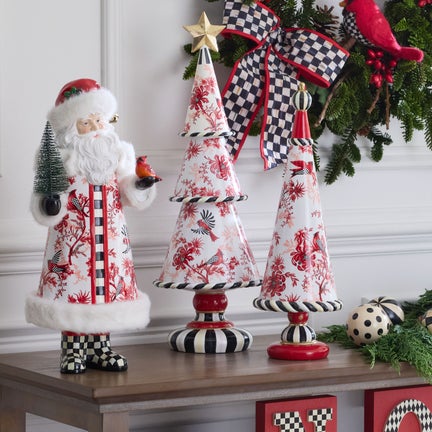 Cardinal Toile Santa with Cardinal