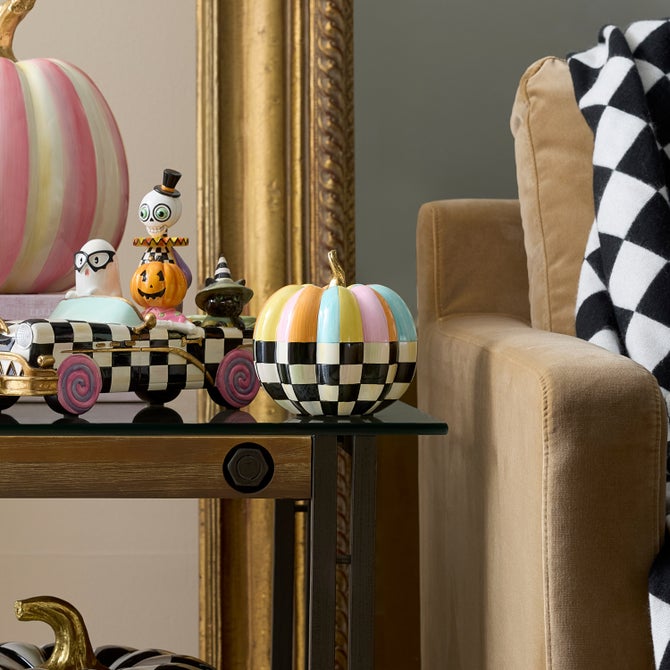 Cotton Candy Mini Check & Stripe Pumpkin image number 2