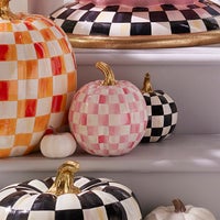 Bubblegum Pink Check Small Pumpkin