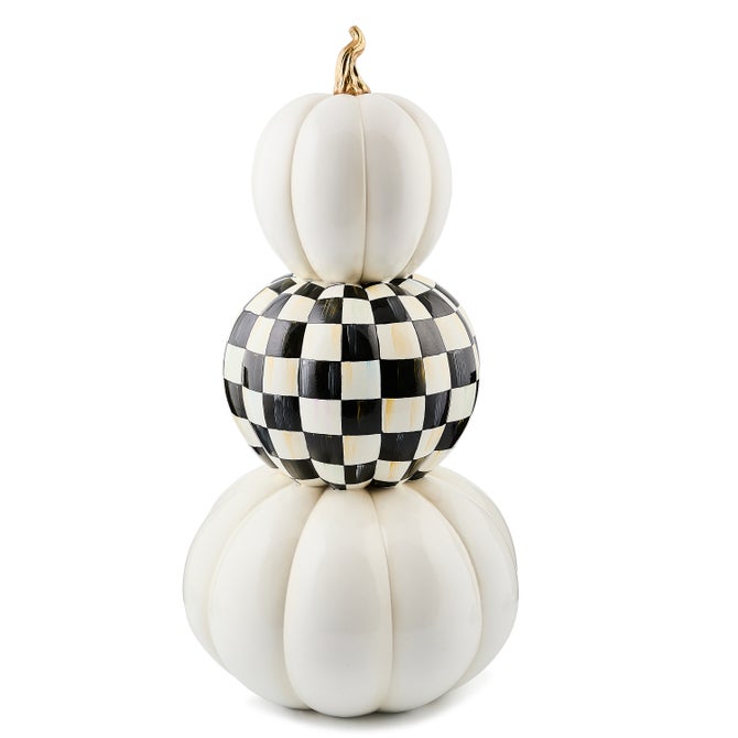 Courtly Check Stacked Illuminated Pumpkins image number 1