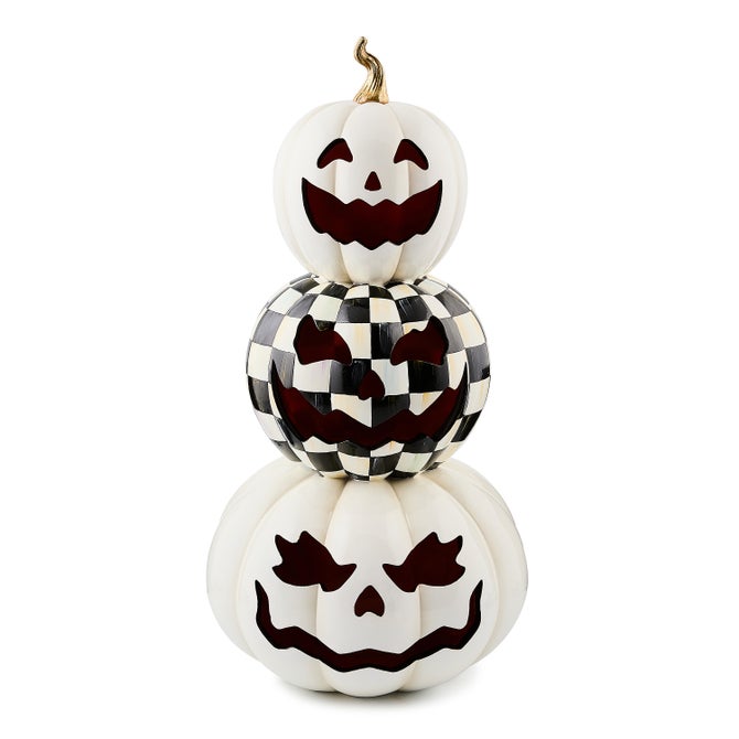 Courtly Check Stacked Illuminated Pumpkins image number 0