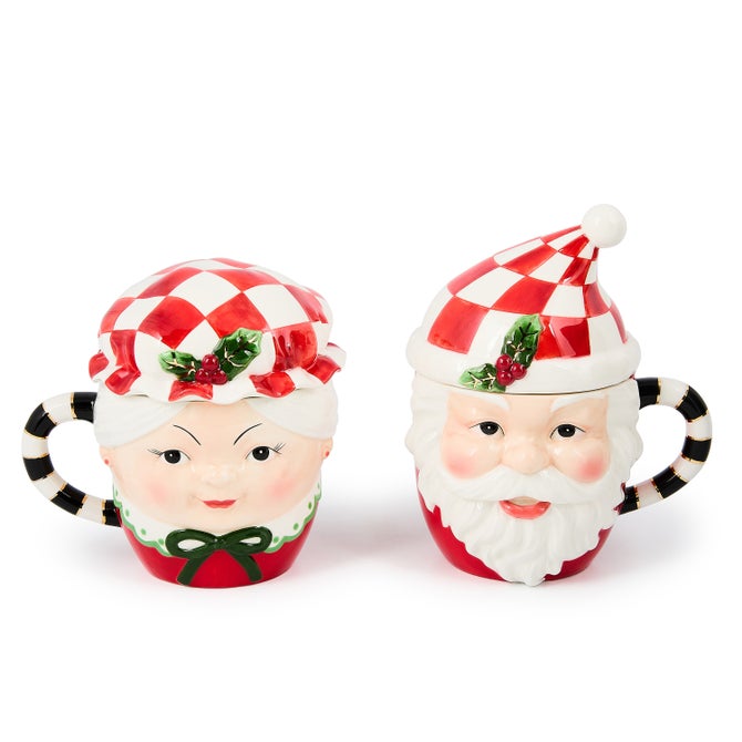 Check It Out Mr. & Mrs. Claus Mugs, Set of 2 image number 0