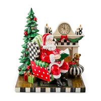 Check It Out Santa by Fireplace Illuminated Figurine
