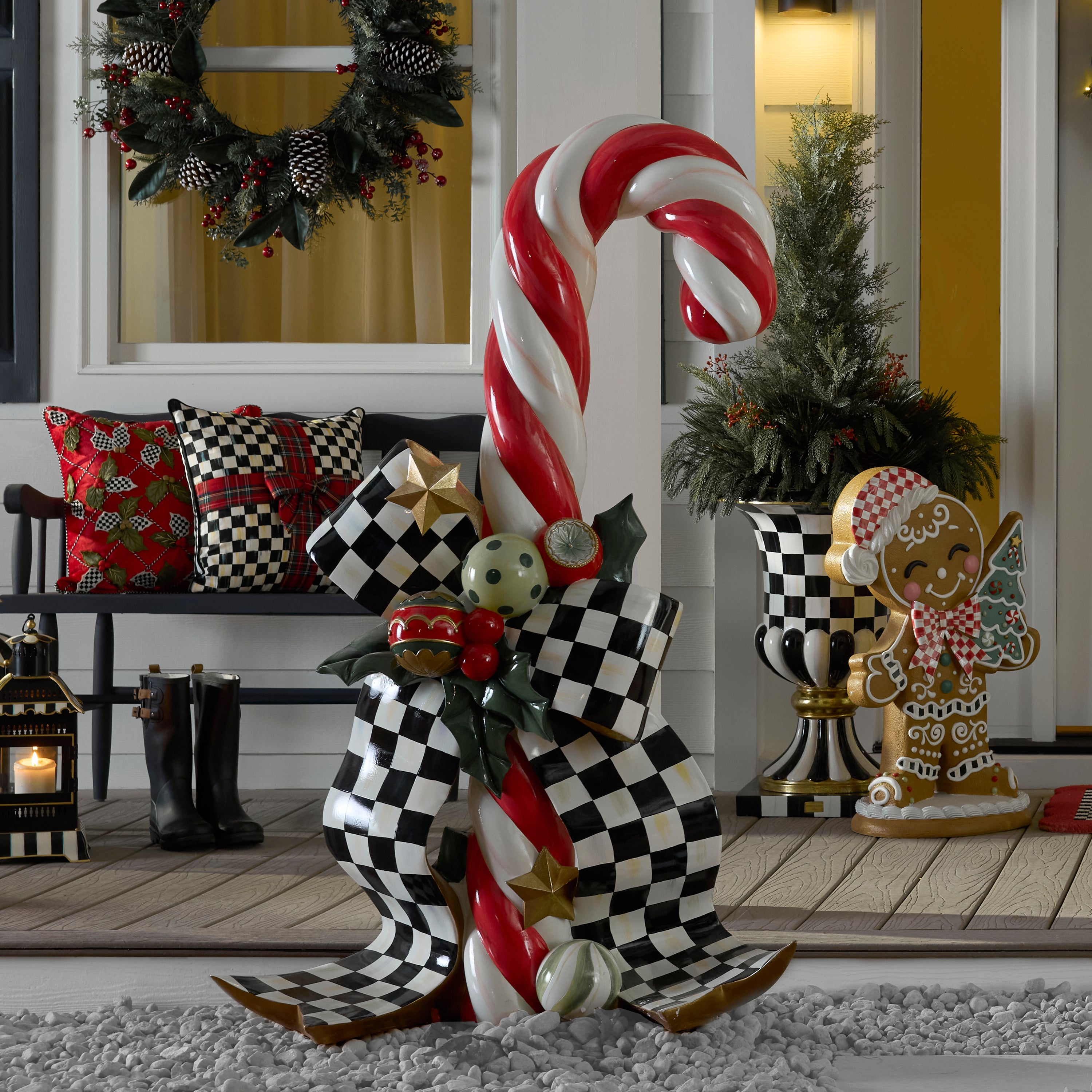 MacKenzie-Childs | Check It Out Right Trophy Candy Cane