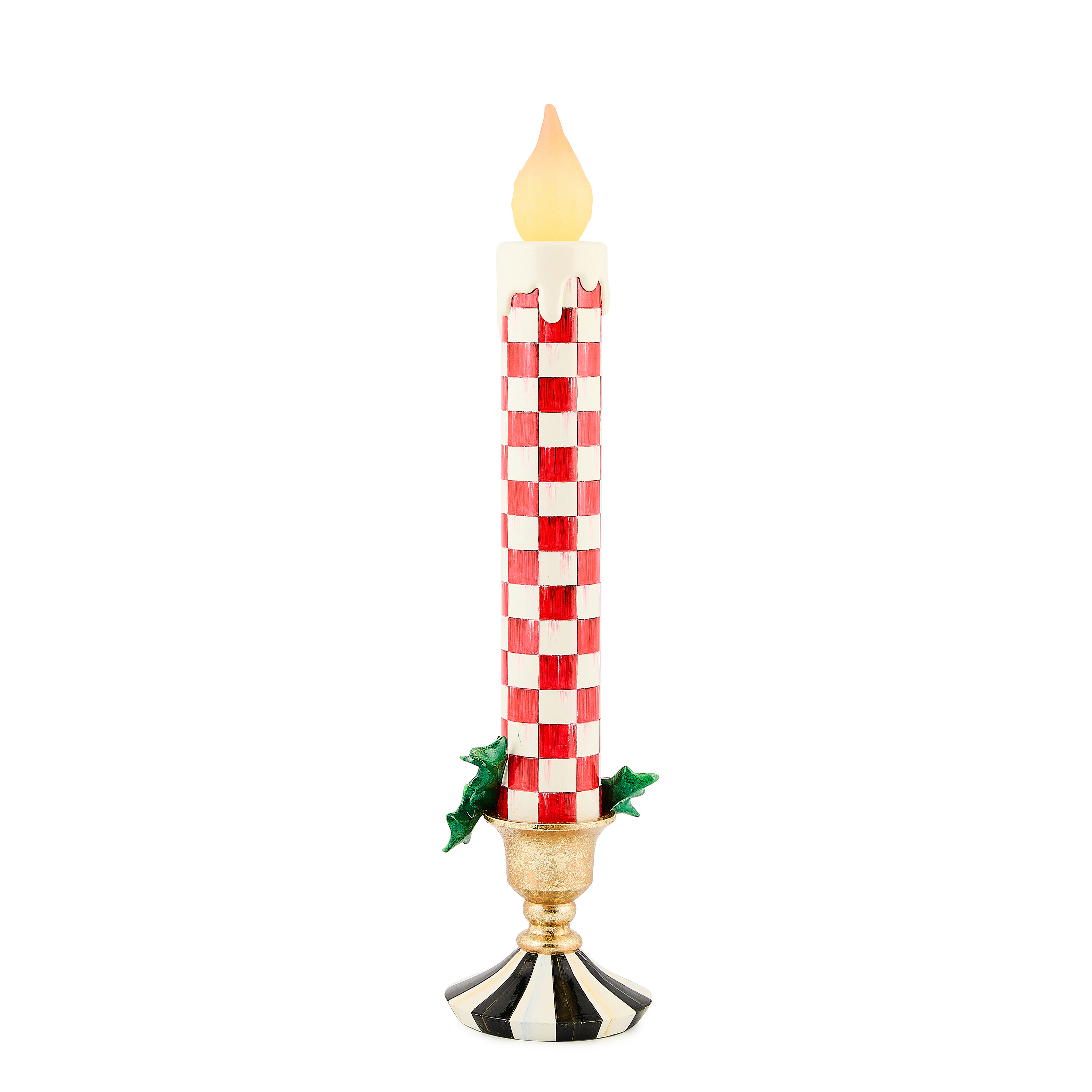 MacKenzie-Childs | Check It Out Red Illuminated Retro Candle