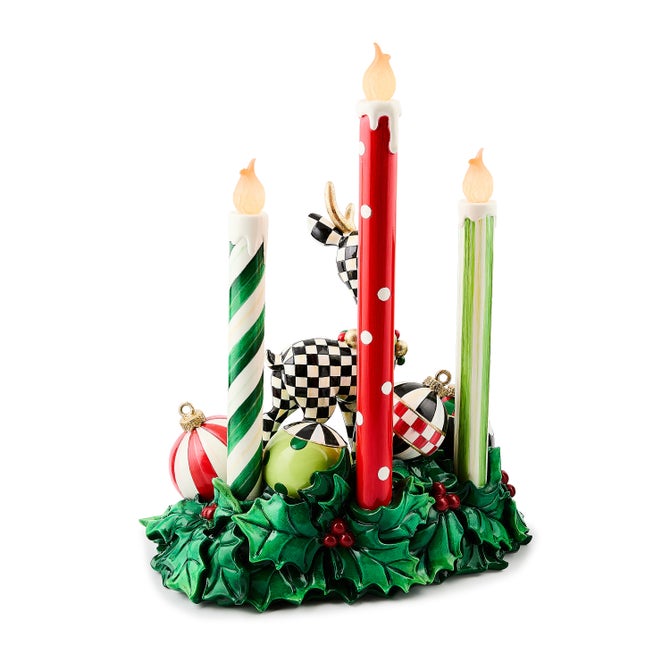 Check It Out Illuminated Deer & Candle Centerpiece image number 1