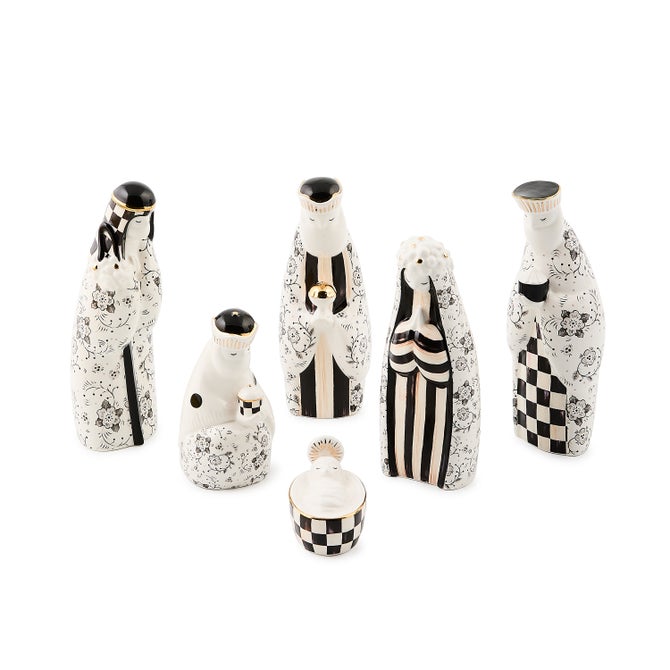 Courtly Noel Ceramic Nativity, Set of 6 image number 0