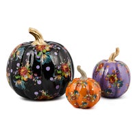 Black Flower Market Medium Pumpkin