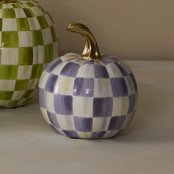 Violet Check Mini Pumpkin image number 1