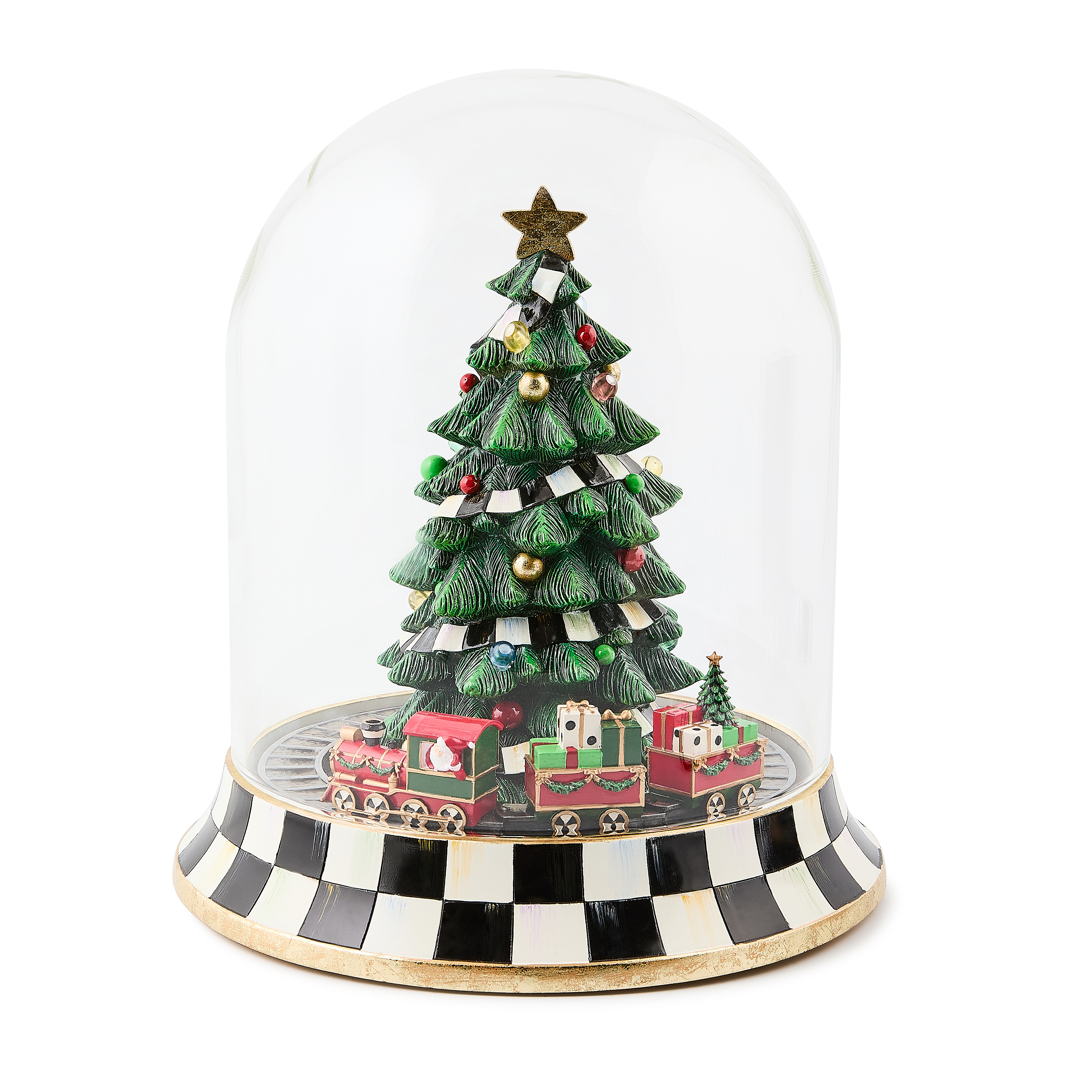 MacKenzie-Childs | Christmas Tree Train Music Box Cloche