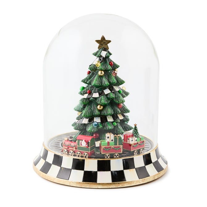 Christmas Tree Train Music Box Cloche image number 0