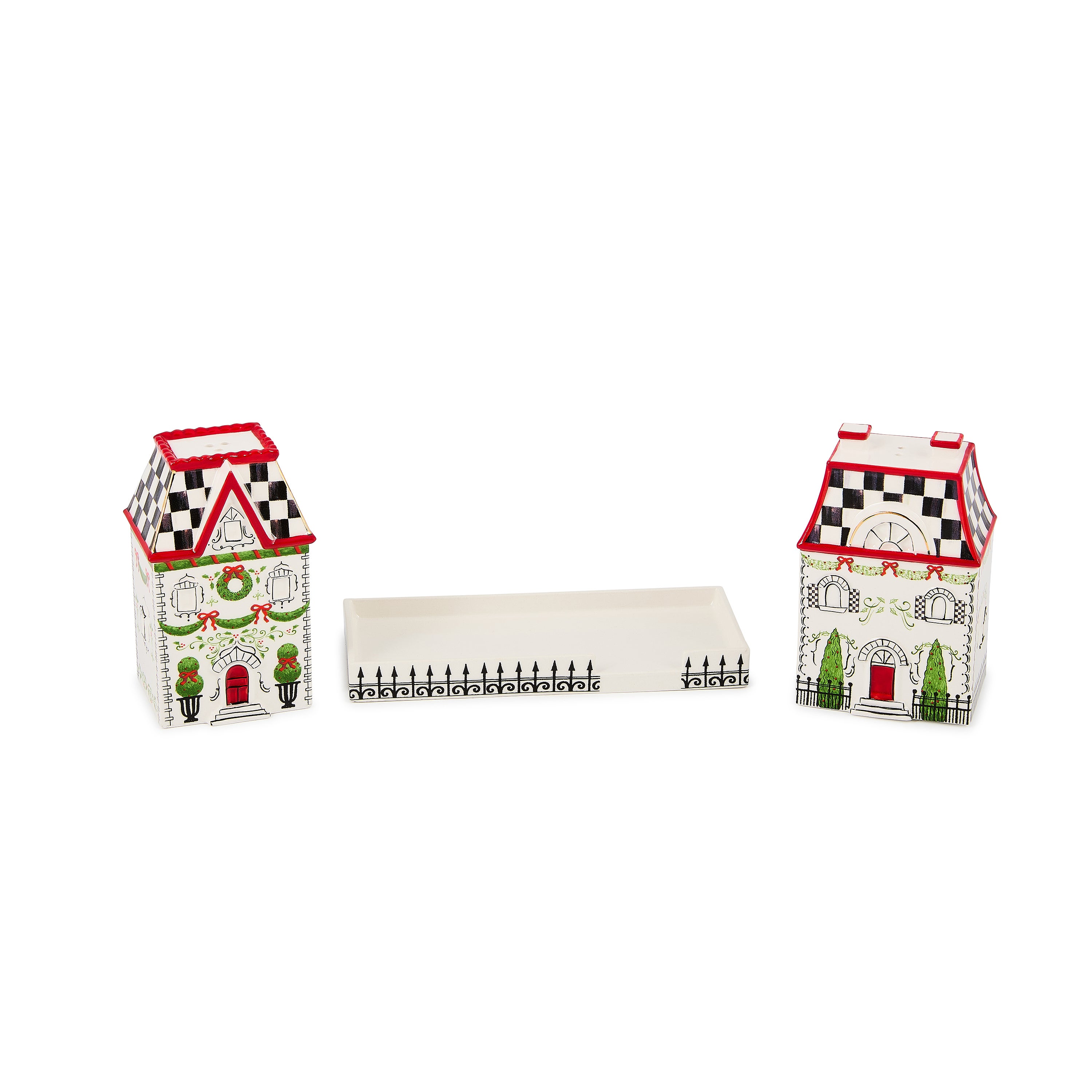 MacKenzie-Childs | Holly Village Salt & Pepper Set