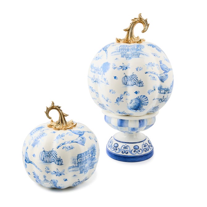 Royal Autumn Toile Short Pedestal Pumpkin image number 1
