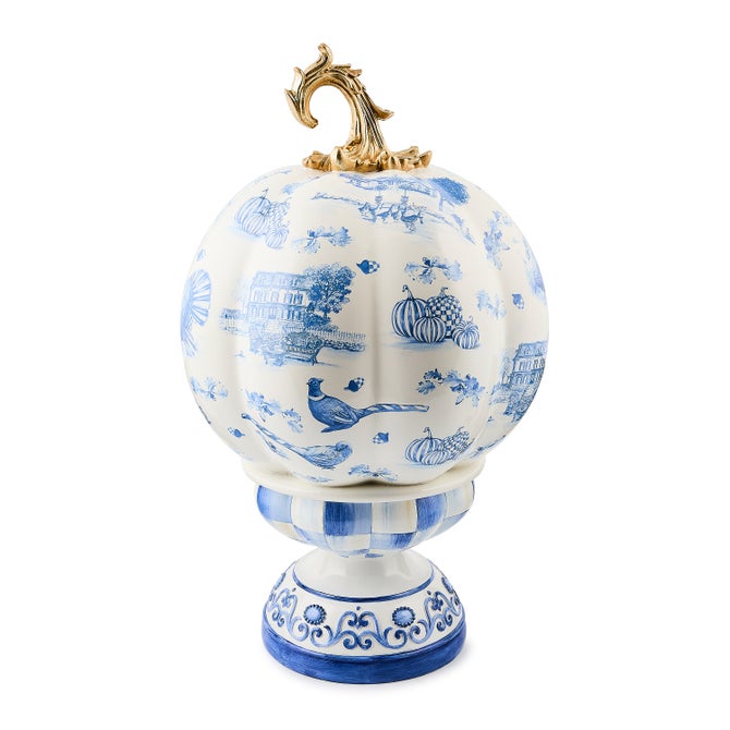 Royal Autumn Toile Short Pedestal Pumpkin image number 0