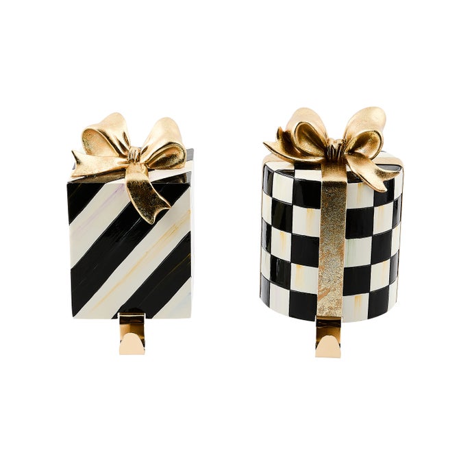 Courtly Noel Gift Box Stocking Holders, Set of 2 image number 1