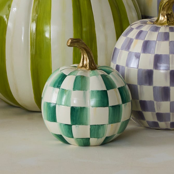 Emerald Check Mini Pumpkin image number 1