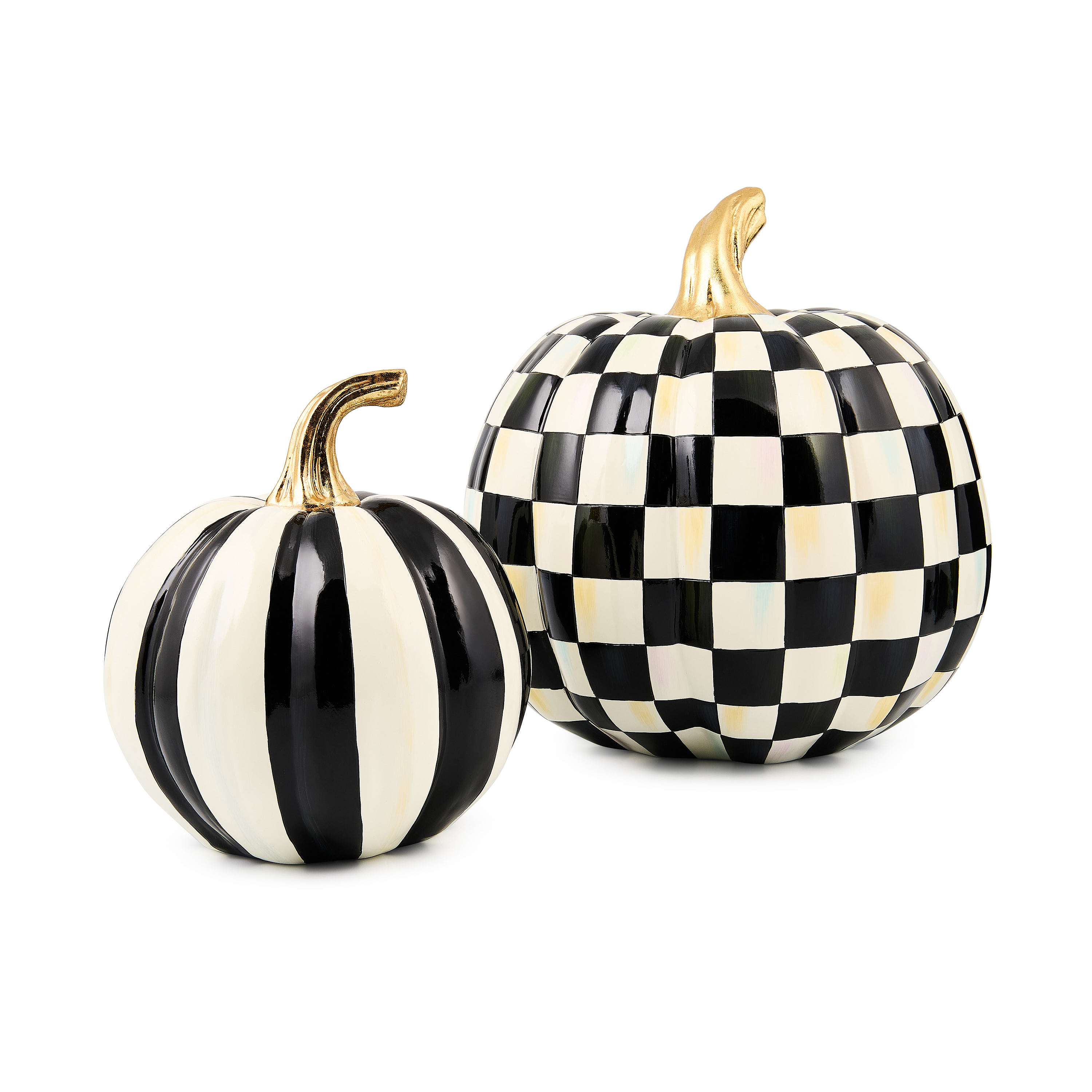 MacKenzie-Childs Courtly Stripe & Check Pumpkin - Thumbnail 2