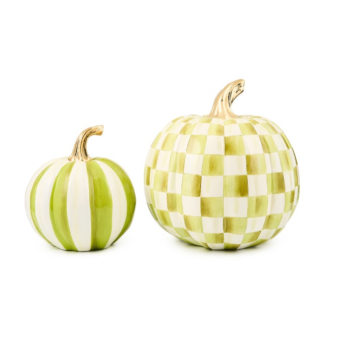 Classic Moss Stripe Small & Check Medium Pumpkin Set image number 0