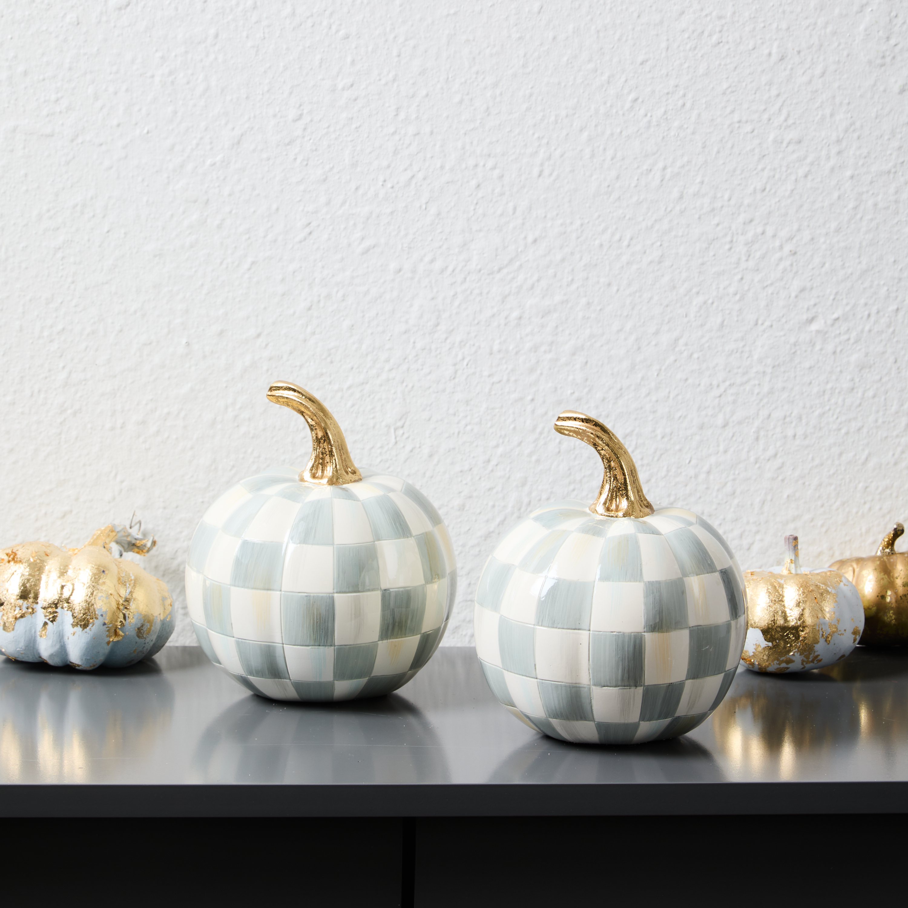 MacKenzie-Childs Sterling Check Pumpkin - Thumbnail 2