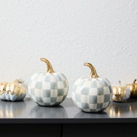 Classic Sterling Check Mini Pumpkin Set of 2