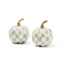 Classic Sterling Check Mini Pumpkin Set of 2