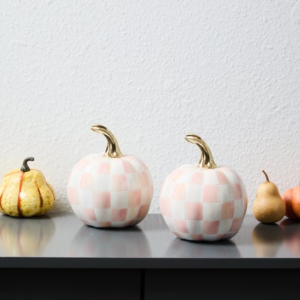 Classic Rosy Check Mini Pumpkin Set of 2