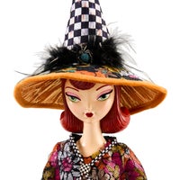 Glamoura Fabric Witch with Pumpkin