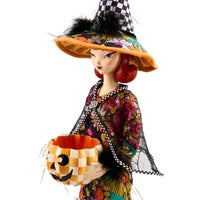Glamoura Fabric Witch with Pumpkin