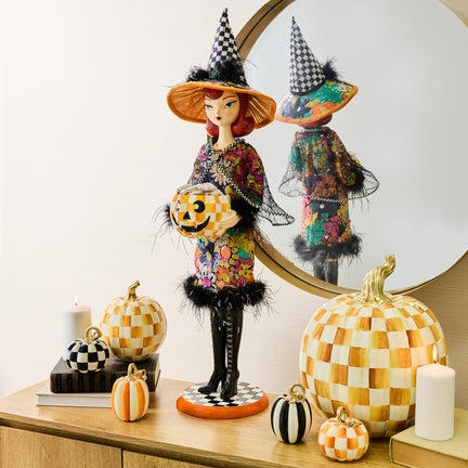 Glamoura Fabric Witch with Pumpkin