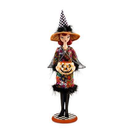 Glamoura Fabric Witch with Pumpkin