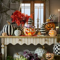 Orange Check Happy Jack Illuminated Pumpkin
