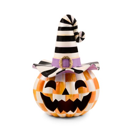 Orange Check Happy Jack Illuminated Pumpkin
