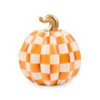 Orange Check Small Illuminated Jack O'Lantern