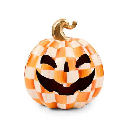 Orange Check Small Illuminated Jack O'Lantern