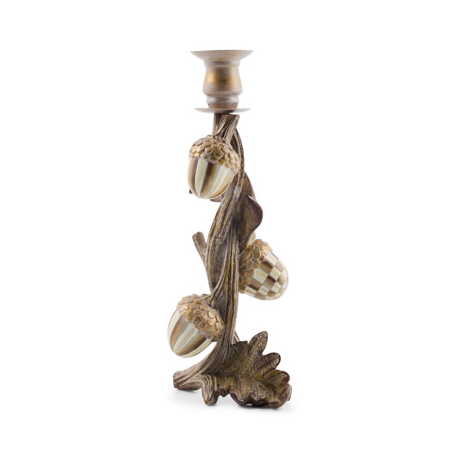 Mocha Check Acorn Candle Holder image number 1