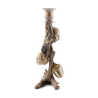 Mocha Check Acorn Candle Holder