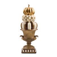 Tabletop Stacked Pumpkins in Urn