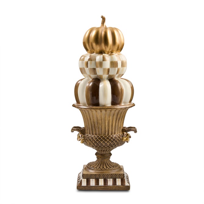 Tabletop Stacked Pumpkins in Urn image number 0