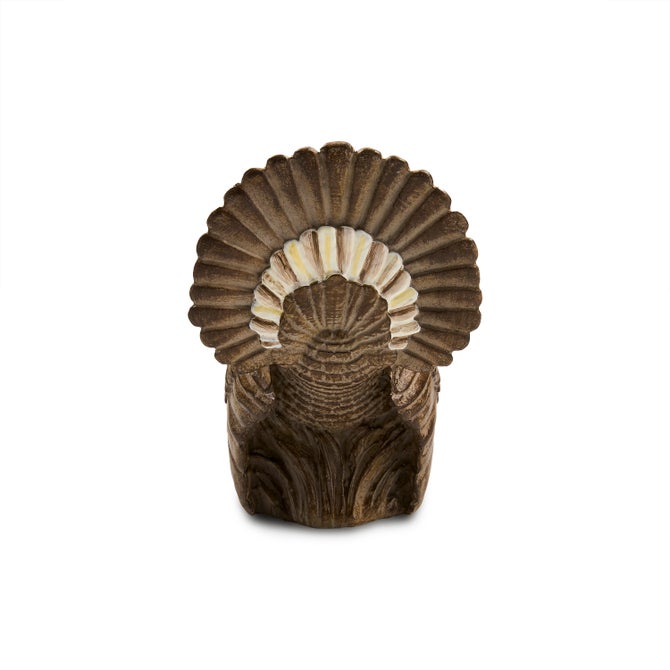 Mocha Check Mini Turkey Figurine image number 3