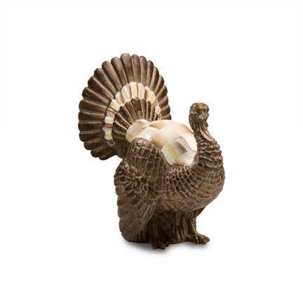 Mocha Check Mini Turkey Figurine