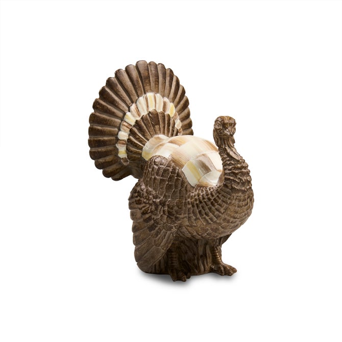 Mocha Check Mini Turkey Figurine image number 0