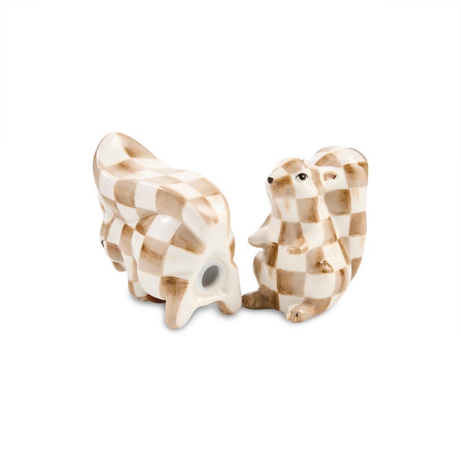 Mocha Check Squirrel Salt & Pepper Set image number 2