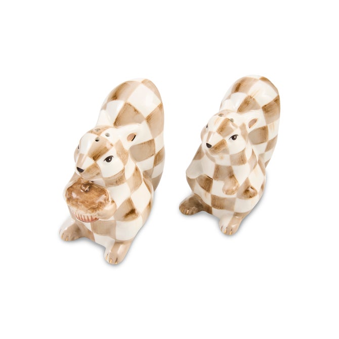 Mocha Check Squirrel Salt & Pepper Set image number 3