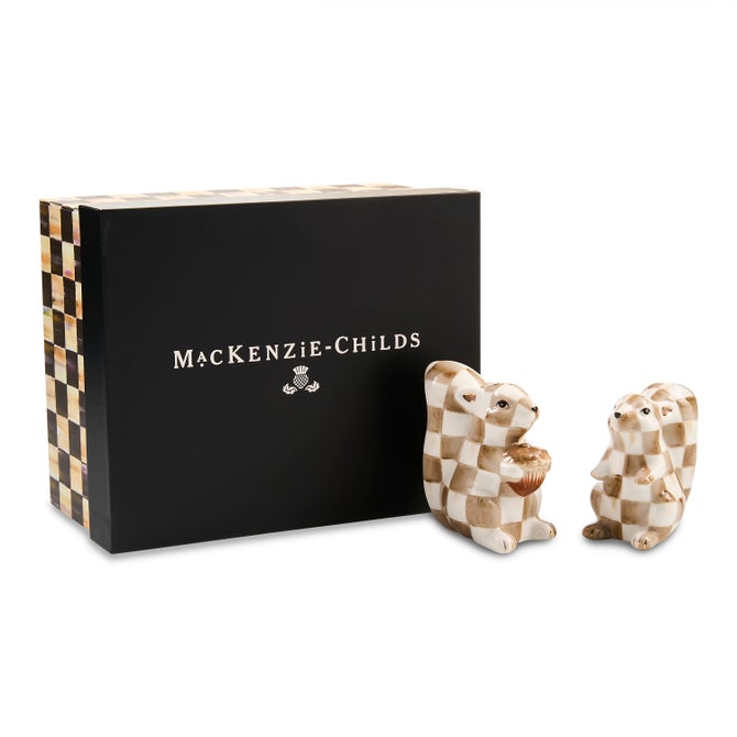 Mocha Check Squirrel Salt & Pepper Set image number 4