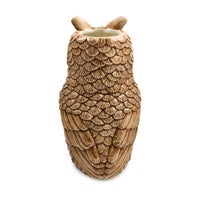 Mocha Check Ceramic Owl Vase