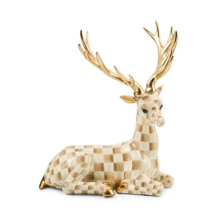 Mocha Check Resting Deer