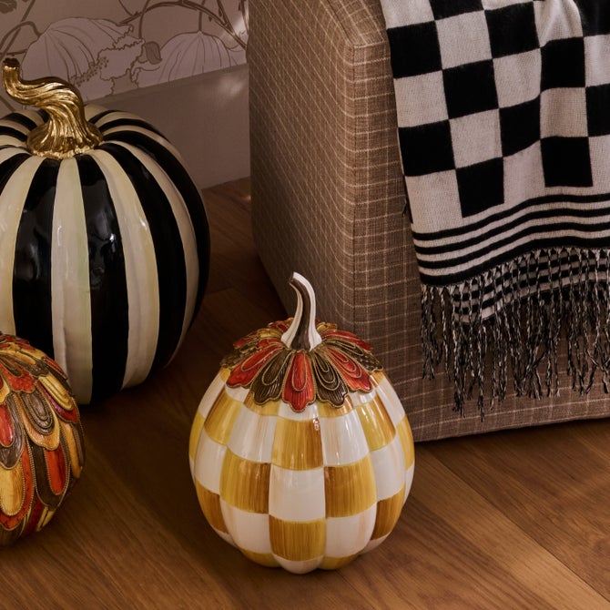 Harvest Glow Amber Check Pumpkin image number 4