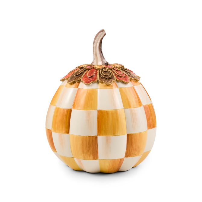 Harvest Glow Amber Check Pumpkin image number 0